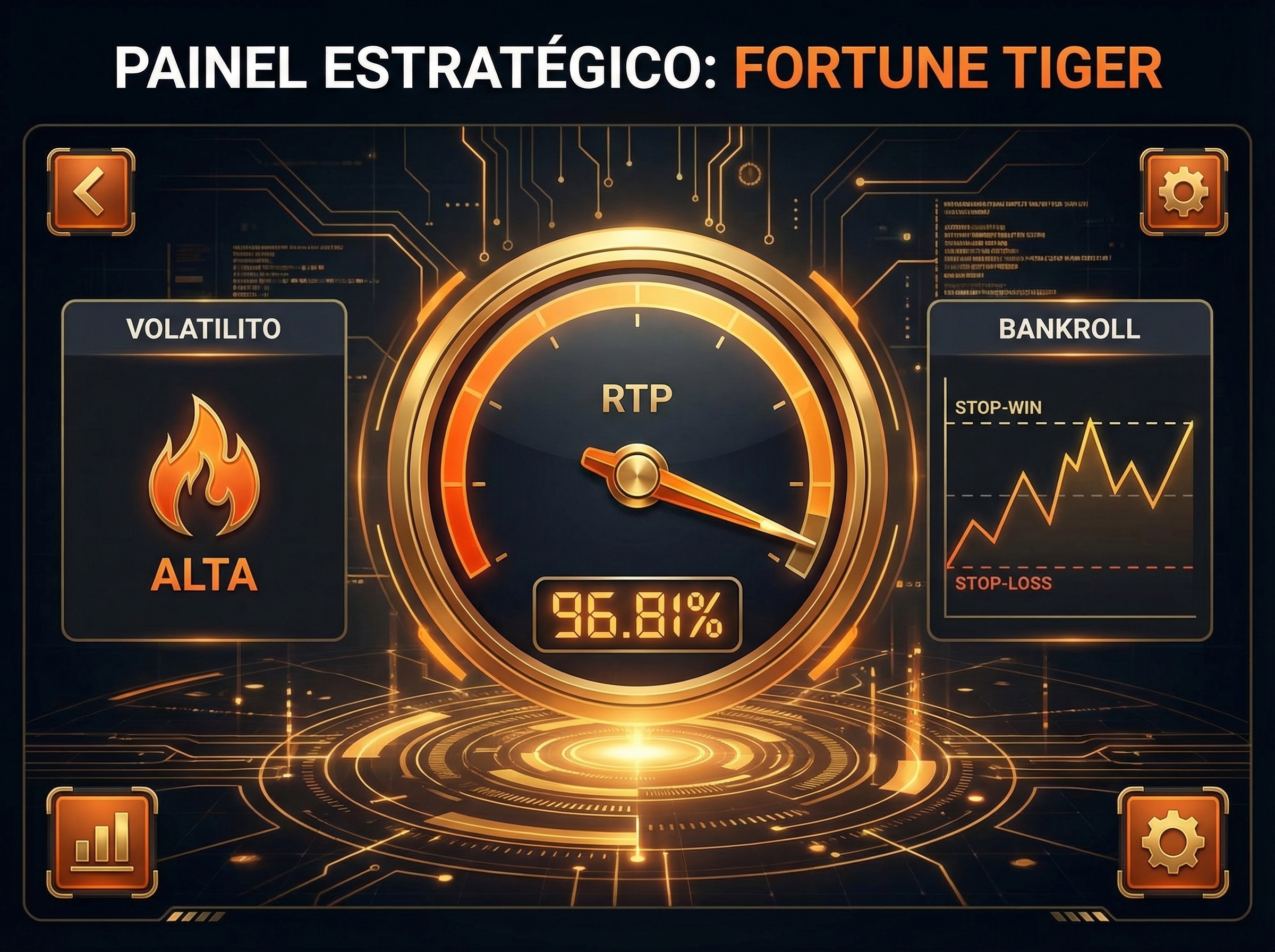 Painel Estratégico Fortune Tiger: RTP 96.81%, Volatilidade Alta, Bankroll